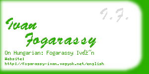 ivan fogarassy business card